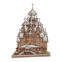キージ島の木造教会と集落