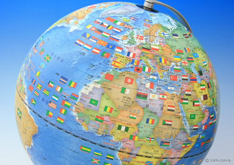 地球儀のヨーロッパ