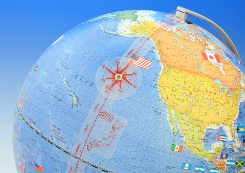 地球儀スケール付き