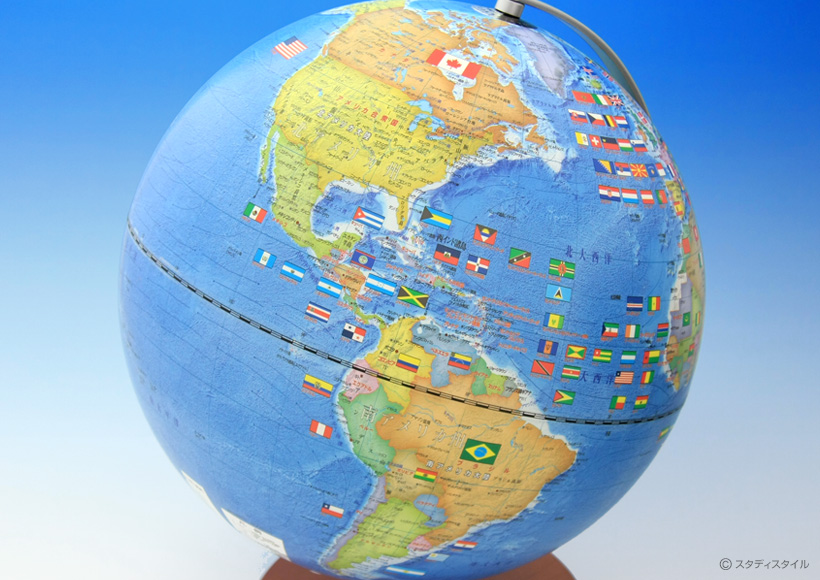 地球儀のアメリカ