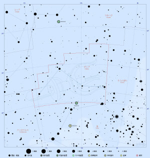 ポンプ座の星図