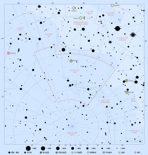 ふうちょう座の星図