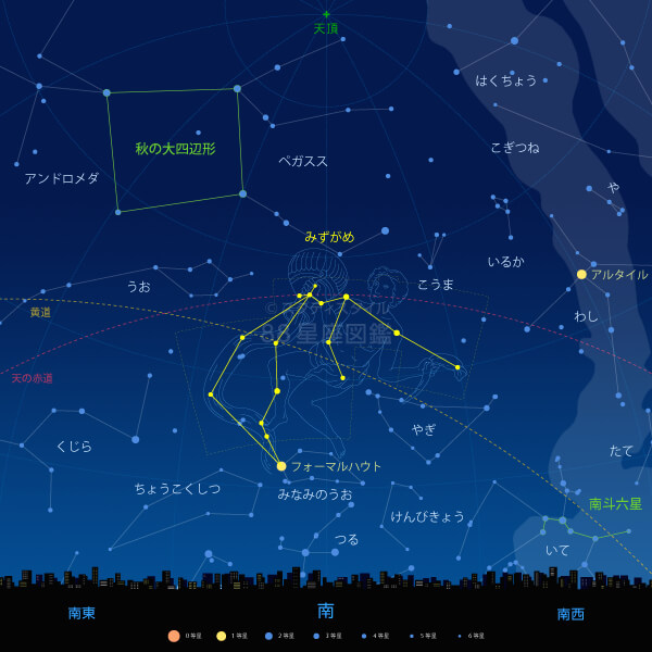 みずがめ座の見つけ方（東京の星空）