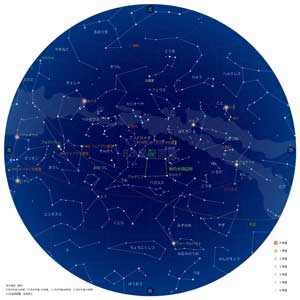 星図：秋の星座（白背景）