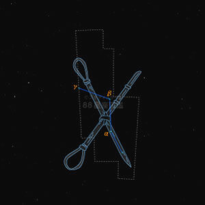 ちょうこくぐ座イラスト（20時正中時の星空）