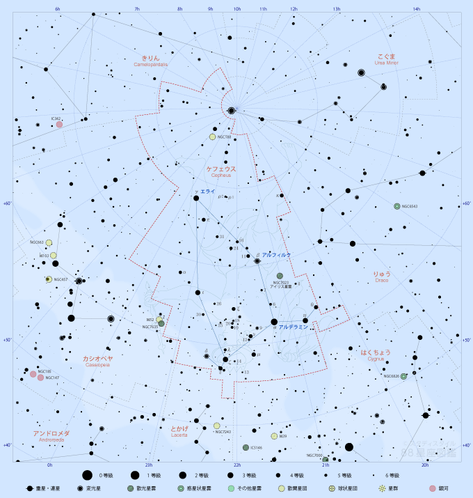 ケフェウス座の星図