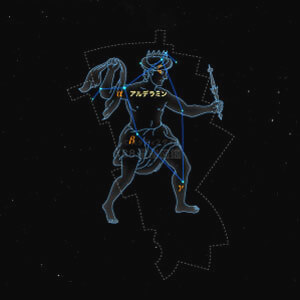 ケフェウス座イラスト（20時正中時の星空）