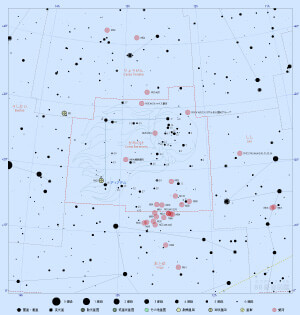 かみのけ座の星図