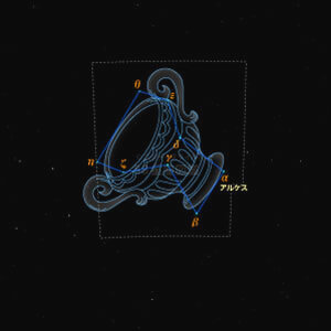 コップ座イラスト（20時正中時の星空）