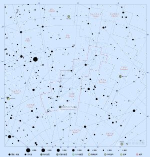 かじき座の星図