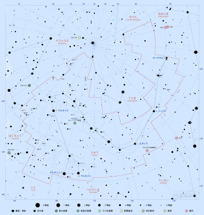 りゅう座の星図