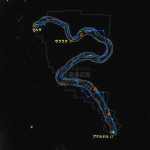 エリダヌス座イラスト（20時正中時の星空）