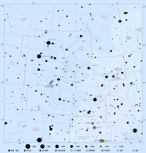 ふたご座の星図