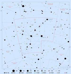 つる座の星図