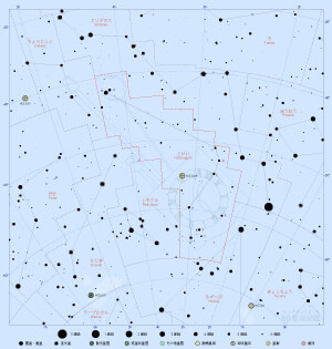 とけい座の星図