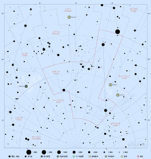 みずへび座の星図