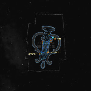 こと座イラスト（20時正中時の星空）