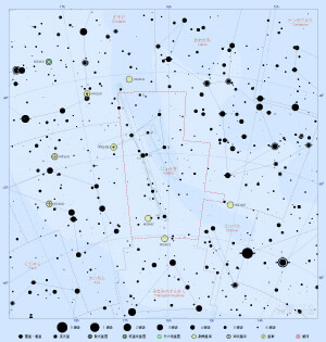 じょうぎ座の星図