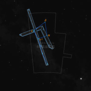 じょうぎ座イラスト（20時正中時の星空）