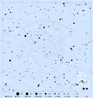 はちぶんぎ座の星図