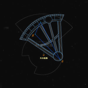 はちぶんぎ座イラスト（20時正中時の星空）