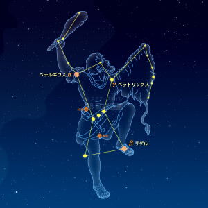 オリオン座イラスト（天体情報入）