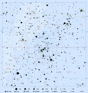 オリオン座の星図
