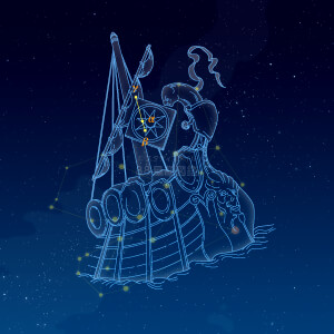 らしんばん座イラスト（天体情報入）