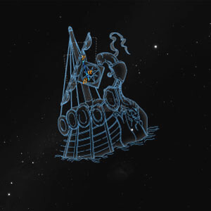 らしんばん座イラスト（20時正中時の星空）