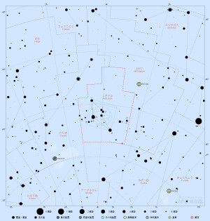 レチクル座の星図