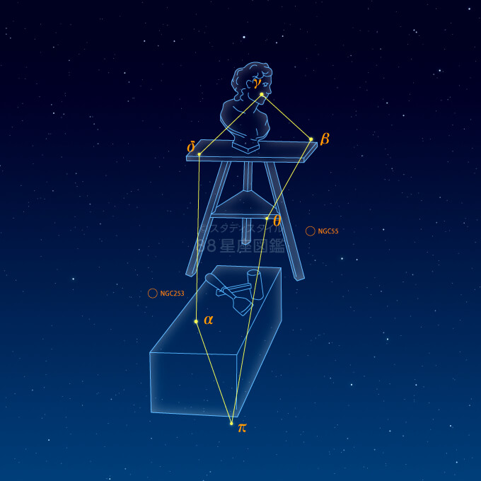 ちょうこくしつ座イラスト
