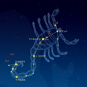 さそり座イラスト（天体情報入）