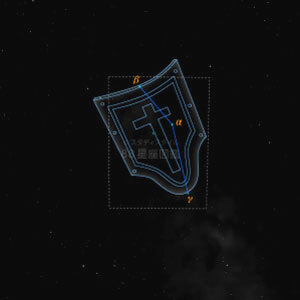 たて座イラスト（20時正中時の星空）