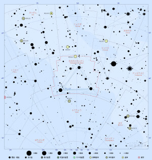 みなみのさんかく座の星図