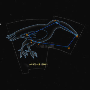 きょしちょう座イラスト（20時正中時の星空）