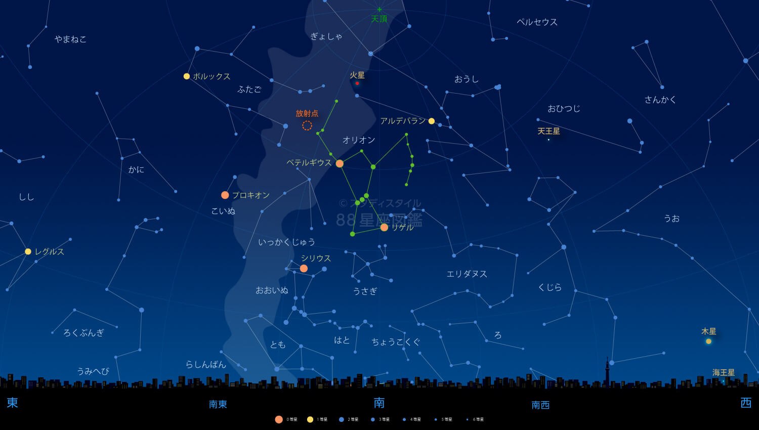 オリオン座流星群と極大日 2023年|88星座図鑑 オリオン座流星群と極大日 2023年|88星座図鑑